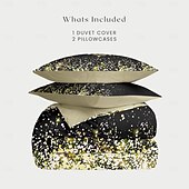 cheap 100% Cotton-Duvet Cover Set with Glitter Snowflake Design, 100% Cotton, Soft and Breathable Bedding Set, Includes Duvet Cover and Pillowcases, Elegant and Stylish for Winter Décor, Durable and Machine Washable