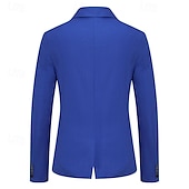 preiswerte Herren Klassische Blazer-Herren Blazer Sakko Geschäft Cocktailparty Hochzeitsfeier Modisch Brautkleider schlicht Frühling &amp; Herbst Baumwollmischung Farbblock Patchwork Knopf Komfortabel Einreihiger Verschluss Blazer Schwarz