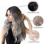 abordables Perruques Synthétiques Sans Bonnet-perruques de remplacement de cheveux perruque synthétique longue bouclée ondulée pour femmes noires utilisation quotidienne de fête