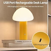 cheap Table Lamps-LED Mushroom Desk Lamp - USB Powered with Touch Color Dimming for Outdoor Camping Indoor Kitchen Use