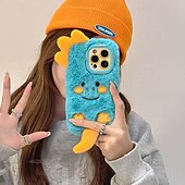 Недорогие Чехлы для iPhone-телефон Кейс для Назначение iPhone 16 Про Макс Плюс Айфон 15 Про Макс Плюс iPhone 14 13 12 Pro Max Plus Кейс на заднюю панель со стендом Защита от удара Ретро Плюш