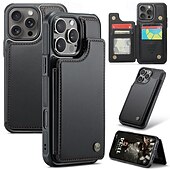 Недорогие Чехлы для iPhone-телефон Кейс для Назначение iPhone 16 Про Макс Плюс Айфон 15 Про Макс Плюс iPhone 14 13 12 11 Pro Max Plus Кейс на заднюю панель со стендом Разъем для карты Защита от удара Ретро ТПУ ПК