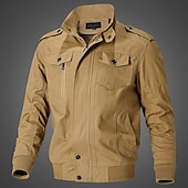 preiswerte Fleece &amp; 3 in 1 Jacken-Herren Wanderjacke Cargo-Jacke Draussen Windundurchlässig Windbreaker-Jacke Reisen Schwarz Armeegrün Khaki