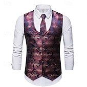 levne oblečení-Retro Řvoucí 20s 20. léta 20. století Kamizelka Vesta Velký Gatsby Gentleman Kašmírový vzor Retro Maškarní kostým Pánské Vánoce předvečer Všech svatých Karneval Výkon loučení se svobodou nevěsty