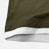 economico T-shirt in maglia waffle-Per uomo Maglietta Waffle Felpa Pullover Maglietta Camicia a Maniche Lunghe Manica Lunga Girocollo Autunno Primavera &amp; Autunno Semplice Moda Designer Essenziale Moda Finto due pezzi Vacanza