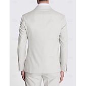 abordables Costumes de mariage-Costumes de plage pour hommes mariés blancs été couleur unie coupe ajustée 2 pièces simple boutonnage à deux boutons