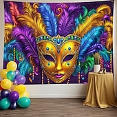 billige Ferievev-karneval mardi gras hengende billedvev maske veggkunst stor billedvev veggmaleri dekor fotografi bakteppe teppe gardin hjem soverom stue dekorasjon