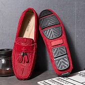 economico Slip-ons e mocassini da uomo-mocassini da uomo in finta pelle scamosciata marrone con dettaglio nappa e motivo in rilievo | comodi ed eleganti per l&#039;uso quotidiano