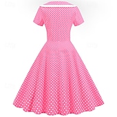 economico Vestiti-Elegante Classico Anni 1950 Vestito A Pois Linea ad A Costume Per donna San Valentino Evento / Festa Data Tè Adulti Vestito Primavera &amp; Estate