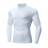 cheap Men&#039;s Classic Polo-Men&#039;s Polo Shirts Golf Polos Shirts Formal Casual Quarter Zip Long Sleeve Fashion Comfortable Solid Color Zip Up Quick Dry Summer Spring Fall Black White Polo Shirts
