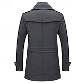 abordables Gabardina para hombre-Hombre Abrigo de invierno Abrigo de lana Sobretodo Abrigo corto Exterior Trabajo Otoño invierno Lana Resistente al Viento Templado Ropa de calle Ropa Brasieres Esencial Color sólido Cuello enrollado