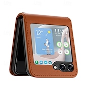 cheap Samsung Cases-Phone Case For Samsung Galaxy Z Flip 6 Z Flip 5 Z Flip 4 Z Flip 3 Back Cover Shockproof Retro TPU PU Leather