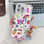baratos Capas para iPhone-telefone Capinha Para iPhone 16 Pro Max Plus iphone 15 iPhone 15 Pro Max iPhone 14 Pro Max iPhone 13 Pro Max Capa traseira com pulseira Antichoque Retro TPU Vidro Temperado