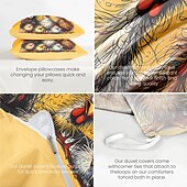 cheap 100% Cotton-Rooster Funny Duvet Cover Set 100% Cotton Soft and Comfortable Bedding Set with Fun Rooster Print Cozy and Stylish Perfect for Bedroom Decor Easy Care and Machine Washable