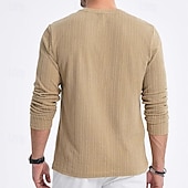 preiswerte Basic-T-Shirts-Herren T Shirt T-Shirt Langarmshirt Langarm Rundhalsausschnitt Frühling &amp; Herbst Einfach Mode Designer Basic Tasche Jacquard Urlaub Straße Ausgehen Dunkel Braun Schwarz Weiß Top T-Shirt für Herren