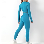 abordables Conjuntos y Monos-Mujer Conjunto de Ropa Fitness Sujetador deportivo con medias Mono de Fitness 2 Piezas Color sólido Mallas Leggings Trajes de Yoga Negro Blanco Yoga Aptitud física Entrenamiento de gimnasio Alta
