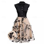 levne Šaty-Elegantní Retro 50. léta Šaty Maškarní Dámské Karneval Nový rok Plesová maškaráda Běžné / Denní loučení se svobodou nevěsty Dospělé Šaty