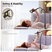 お買い得  スマホホルダー-グースネック電話ホルダー 回転可 引き込み式 怠惰なブラケット 電話ホルダー のために ベッドサイド デスク周り アイデアキッチン用品 と互換性があります すべての携帯電話 携帯電話アクセサリー