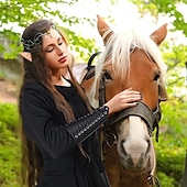abordables Tenues-Rétro Vintage Médiéval Renaissance Robe Ceinture Taille Accessoires Ren Faire Femmes Viking Fantaisie Halloween Carnaval Mascarade Performance Scène LARP Adulte Robe Plus d&#039;accessoires