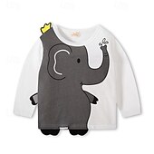 billiga T-shirts och skjortor för pojkar-Multipack 2st Pojkar Rund hals Långärmad Grön+Grå T-shirt T-tröja Mönster Grafisk Semester Dagliga kläder 100 % bomull Vår &amp; sommar