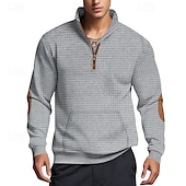 billiga Basic sweatshirts-Herr Tröja Kvartströja med dragkedja Svart Marinblå Kaki Ljusgrå Mörkgrå Halv dragkedja Slät Sport &amp; Utomhus Dagligen Helgdag Streetwear Häftig Retro Vinter Vår &amp; Höst Kläder Pull Tröjor