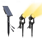 cheap Outdoor Spotlights-1pc 2-Head Outdoor Solar Waterproof Spotlight for Courtyard, Garden, Pond, Tree, Pathway and Lawn Lighting