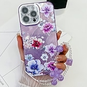 ieftine Carcase iPhone-telefon Maska Pentru iPhone 16 15 14 Pro Max Plus iPhone 13 Pro Max Capac Spate cu curea de mână Anti Șoc Retro TPU PC