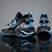 economico Sneakers da uomo-eleganti sneakers rosse da uomo con motivo a fiamma - eleganti e comode, perfette per feste o uscite informali