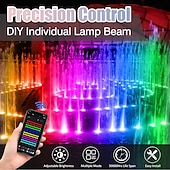 お買い得  水中ライト-1個 6ヘッド RGB 水中ライト - リモート &amp; Bluetooth アプリ制御 LED プールライト、RGB カラー変更、IP68 防水、プール、水槽、噴水用、米国プラグ