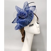 economico Fascinator-fascinators A rete Cappello di velo Matrimonio Corsa di cavalli Con Piume Cappellini Copricapo Copricapo