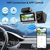 billige Bil-DVR-K26 1440p Nytt Design / HD / med bakkamera Bil DVR 150 grader Bred vinkel IPS Dash Cam med WIFI / GPS / G-Sensor 4 infrarøde LED Bilopptaker