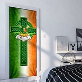 billige Ferievev-saint patrick&#039;s day dørteppe lucky shamrocks dørgardindekorasjon bakgrunn innendørs/utendørs dørbanner til inngangsdør gårdshus