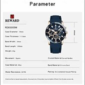 olcso Quartz órák-REWARD Férfi Kvarc Óra Divat Kényelmes Karóra Fénylő Naptár Kronográf Vízálló Szilikon Gél Óra