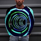 abordables Camisetas 3D-Hombre de impresión en 3D Estampados Camiseta Manga Larga Camiseta Impresión 3D Cuello Barco Camisa Deportes Design Básico Exterior Calle Diario Azul Piscina Primavera &amp; Otoño Ropa S M L XL XXL 3XL