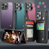 Недорогие Чехлы для iPhone-телефон Кейс для Назначение iPhone 16 Про Макс Плюс Айфон 15 Про Макс Плюс iPhone 14 13 12 11 Pro Max Plus Кейс на заднюю панель со стендом Разъем для карты Защита от удара Ретро ТПУ ПК