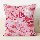 abordables Housse de coussin de vacances-Housse de coussin décorative en forme de rouge à lèvres de mariage 1PC Housse de coussin carrée douce Housse de coussin pour chambre salon canapé fauteuil