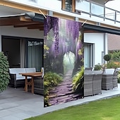 voordelige Garage en Deurbanners-deurdecoraties deurbekleding blauweregen deurtapijt deurgordijn decoratie achtergrond binnen/buiten deurbanner voor voordeur boerderij