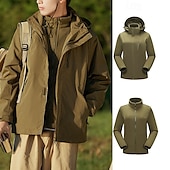 abordables Softshell, polares y chaquetas de montaña-Hombre Mujer Chaqueta Softshell Chaqueta para senderismo Invierno Al aire libre Retazos Mantiene abrigado Forro Polar Resistente al Viento Resistente al Agua Chaquetas 3-en-1 Chaqueta de Invierno