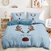economico 100% cotone-set copripiumino con stampa renna 100% cotone set di biancheria da letto morbido e accogliente con design di renne natalizie perfetto per la stagione invernale elegante arredamento per la camera da letto facile da pulire lavabile in lavatrice