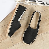 halpa Miesten loaferit ja nauhattomat kengät-miesten beige canvas espadrille-slip-on kengät juuttiköysipohjalla – mukavat kesäiset vapaa-ajan jalkineet