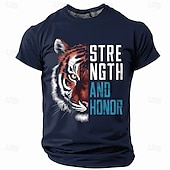 abordables Camisetas de deporte y gimnasio-Hombre Tigre Gracioso Camiseta Manga Corta Camiseta Impresión 3D Cuello Barco Camisa Moda Diario Calle Diario Negro Azul Piscina Verano Primavera Ropa S M L XL XXL XXXL