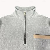 levne Základní mikiny_-Pánské Mikina Čtvrtletní mikina na zip Černá Armádní zelená Rubínově červená Námořnická modř Světle šedá Poloviční zip Bez vzoru Kapsy Sporty a outdoor Denní Dovolená Na běžné nošení Taktická Jaro