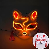 cheap Decorative Lights-Carnival LED Fox Luminous Mask - Festival Party Light Up Decoration Prop, Internet Celebrity Live Streaming Gift AA Batteries Powered - 1PC