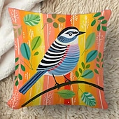 cheap Animal Style-Spring Birds 1PC Throw Pillow Covers Multiple Size Coastal Outdoor Decorative Pillows Soft  Cushion Cases for Couch Sofa Bed Home Decor