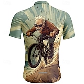 Недорогие Мужские джерси-Муж. Велокофты Графика С короткими рукавами Велоспорт Футболка Футболка Джерси с 3 задними карманами Горные велосипеды Быстровысыхающий Анатомический дизайн Фитиль Дышащий Виды спорта