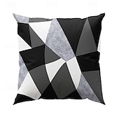 baratos estilo geométrico-Capa de almofada decorativa com padrão argyle 1 peça, capa de almofada quadrada macia, fronha para quarto, sala de estar, sofá, cadeira, preto, cinza, branco, vermelho, verde