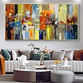 cheap Abstract Paintings-Mintura Handmade Color Block Oil Paintings On Canvas Wall Art Decoration Modern Abstract Picture For Home Decor Rolled Frameless Unstretched Painting