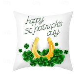 ieftine Husa de perna de vacanta-husă de perne decorativă ziua Sfântului patrick 1 bucată shamrock husă de pernă pătrată moale față de pernă pentru dormitor living canapea canapea scaun