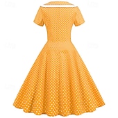 economico Vestiti-Elegante Classico Anni 1950 Vestito A Pois Linea ad A Costume Per donna San Valentino Evento / Festa Data Tè Adulti Vestito Primavera &amp; Estate