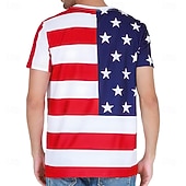  Giorno dell'Indipendenza Americana Per uomo Bandiera Americana Smoking Maglietta Manica Corta maglietta Stampa 3D Girocollo Camicia Esagerato Designer Feste Ferie Club Blu Estate Primavera